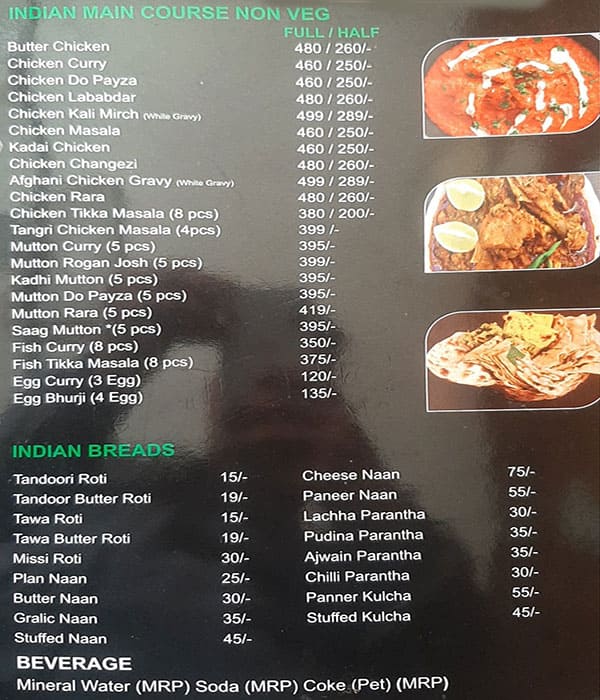 Menu at Green chillies Restaurant and Cafe, Dehradun