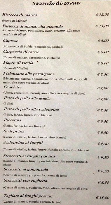 Menu di Il Ragioniere 