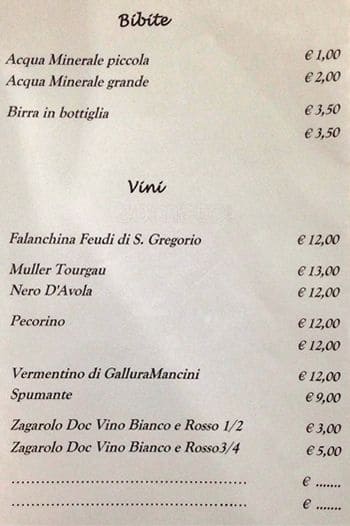 Menu di Il Ragioniere 