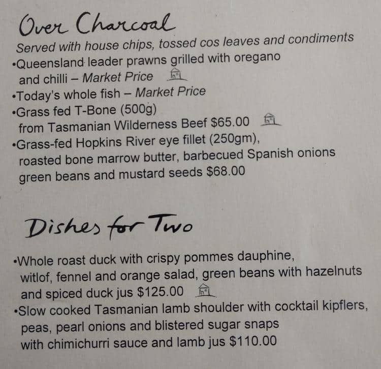 Menu at Donovans restaurant, Saint Kilda Menu at Donovans restaurant, Saint Kilda