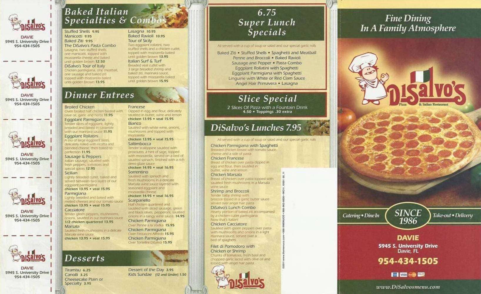 Sofie's DiSalvo's Pizza & Italian Restaurant Menu Urbanspoon/Zomato