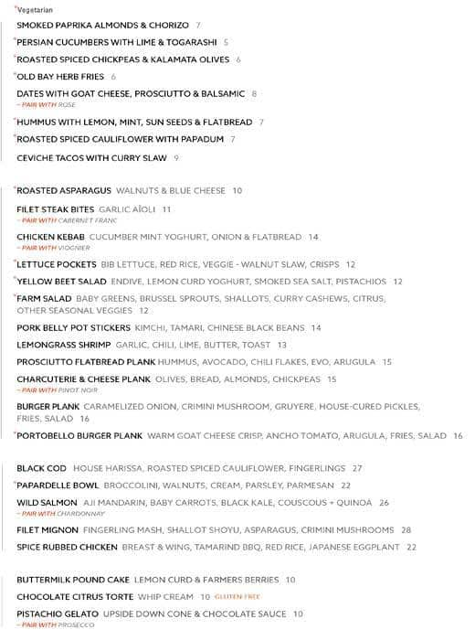 Nectar Eatery and Lounge Menu, Menu for Nectar Eatery and Lounge ...