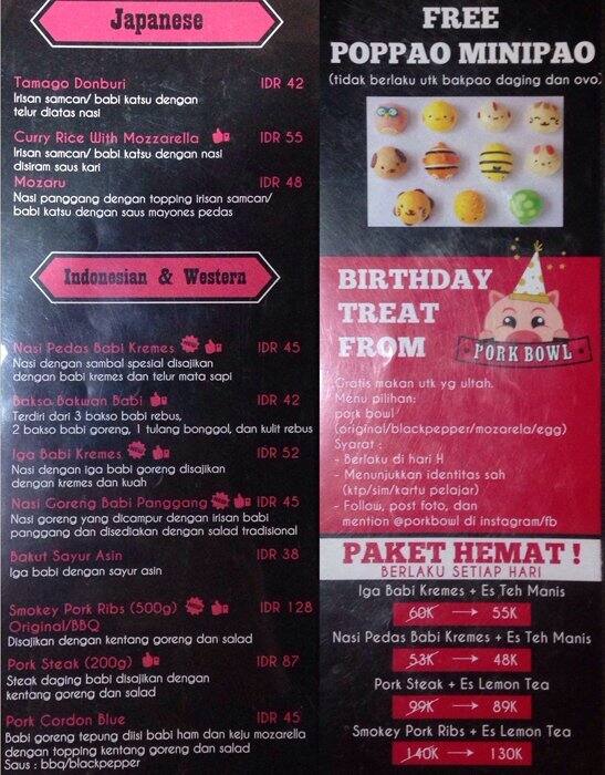 Pork Bowl Menu, Menu for Pork Bowl, Kelapa Gading, Jakarta Zomato