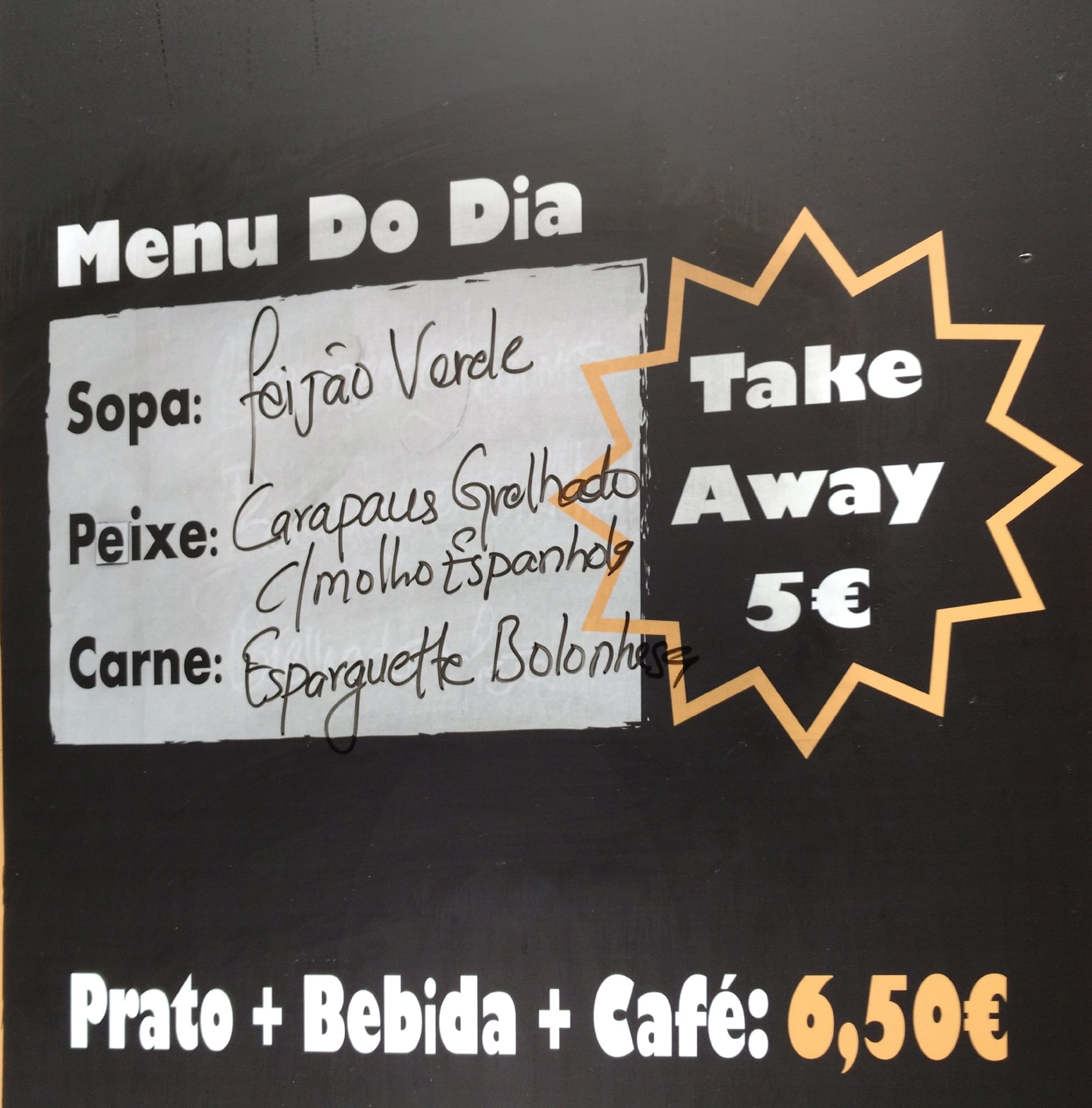 Menu at Come à Portuguesa restaurant, Lisbon