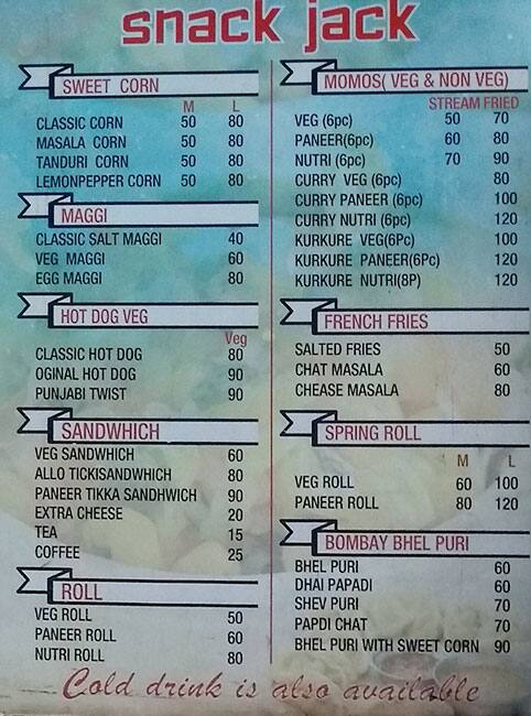 Menu at Snack Jack, Gurugram, Ground Floor