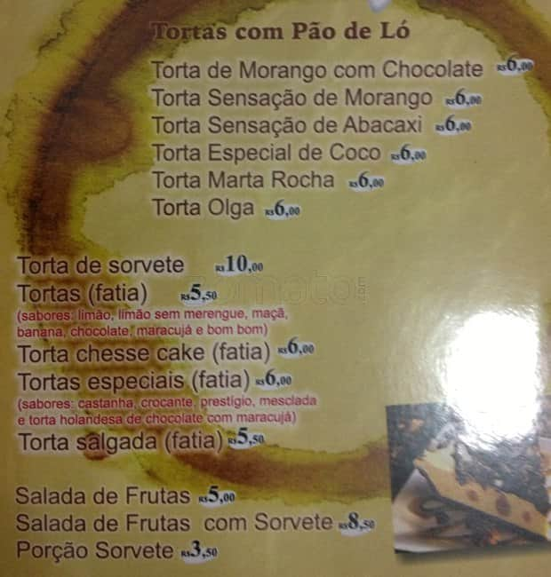 Livraria e Cafe Multicultura cardápio