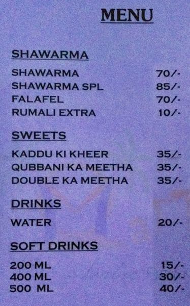 Masttt Indo Arabic menu