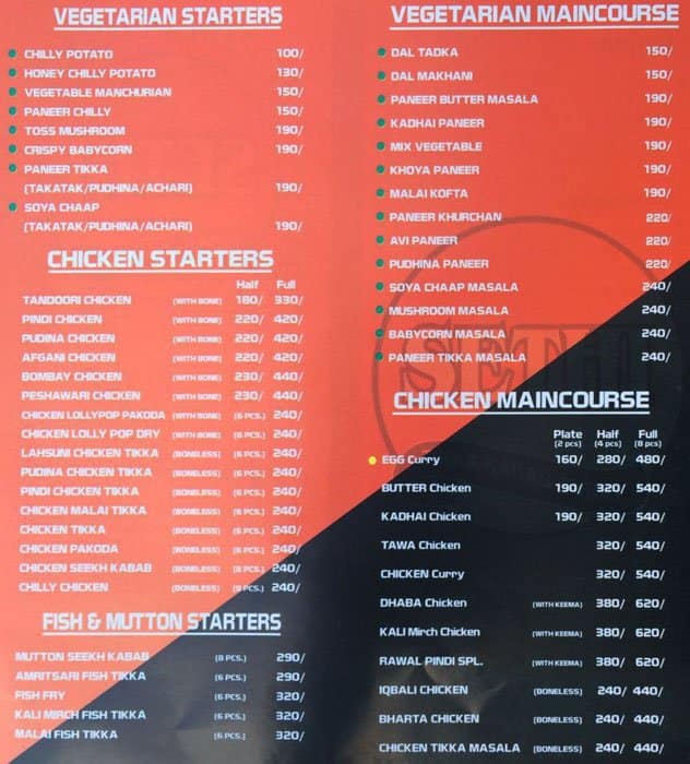 Sethi Tikka Kabab & Curry Menu Zomato