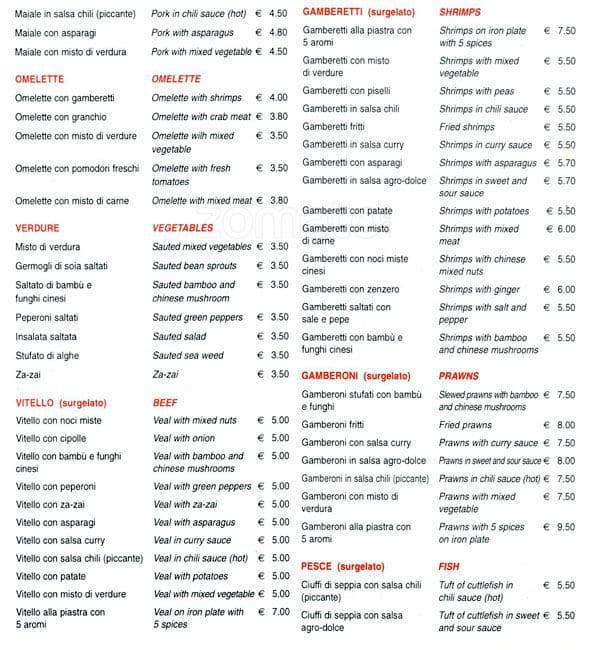 Menu di Ristorante Cinese Xing Sheng 