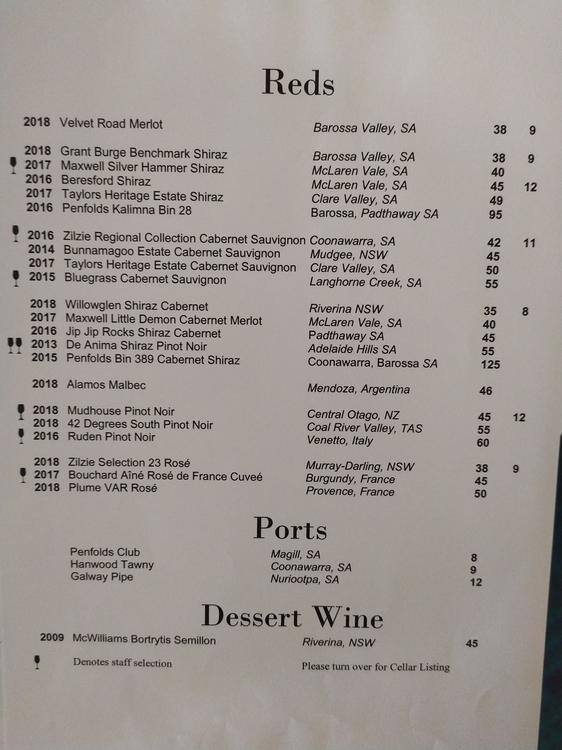 Menu at Harbord Hotel pub & bar, Freshwater