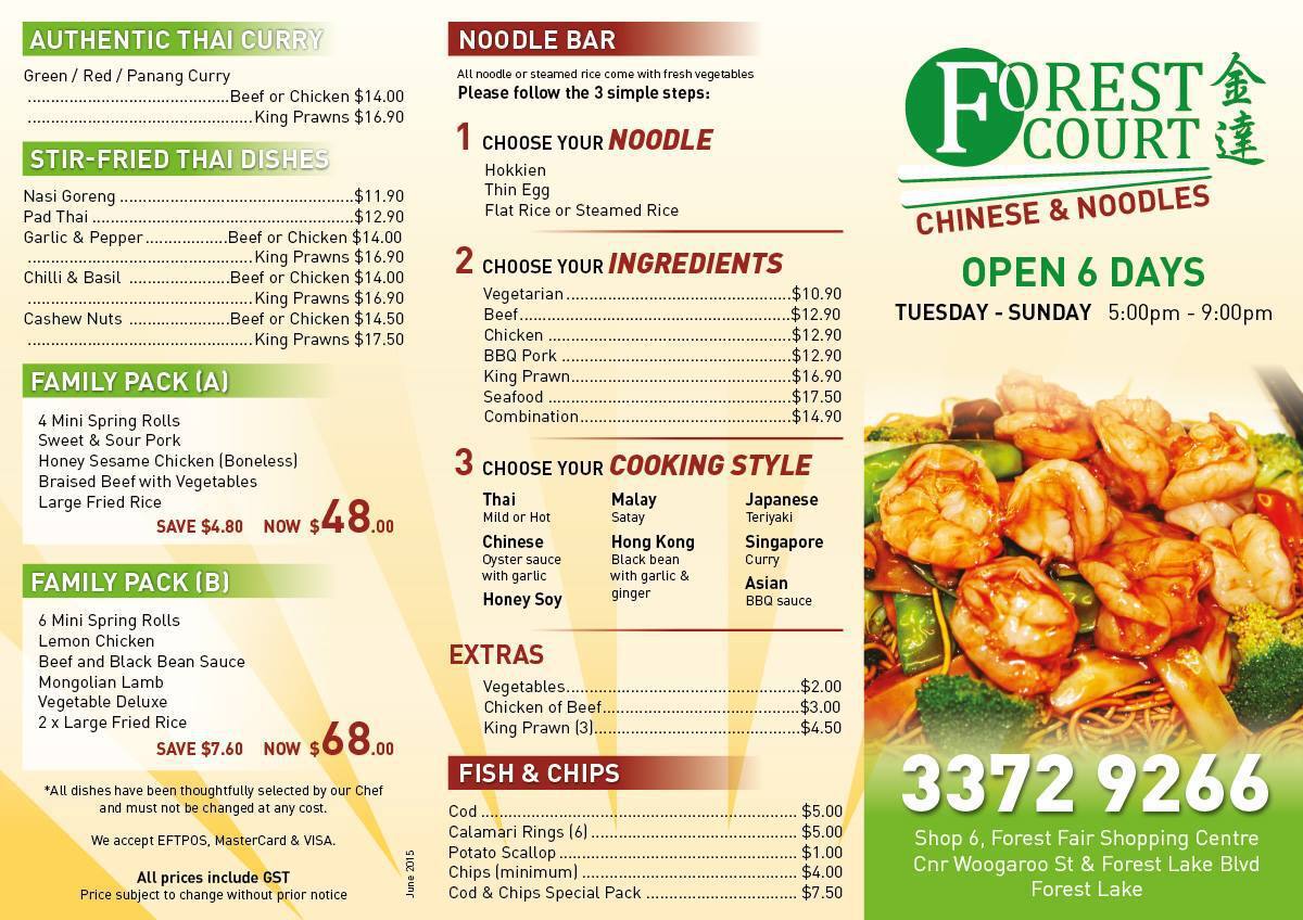 Forest Court Chinese Takeaway Menu Urbanspoon/Zomato
