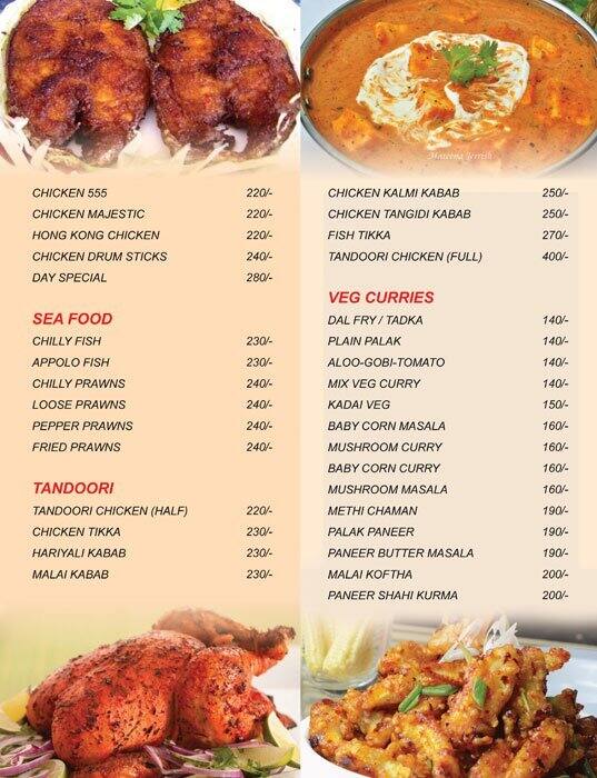 Hotel Crossroads menu