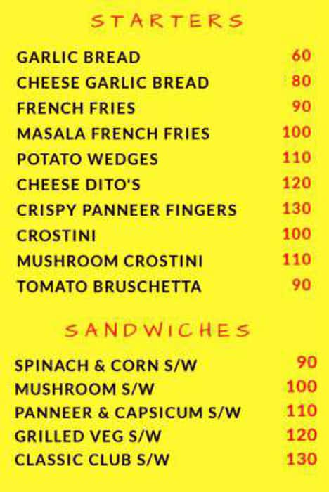 THE PASTA LAND menu