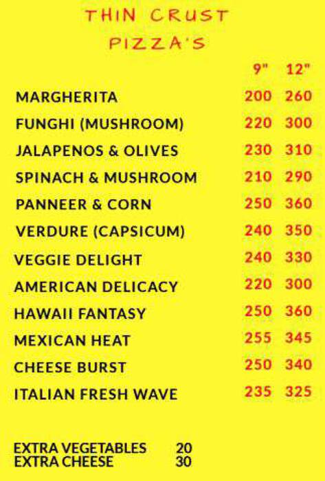 THE PASTA LAND menu