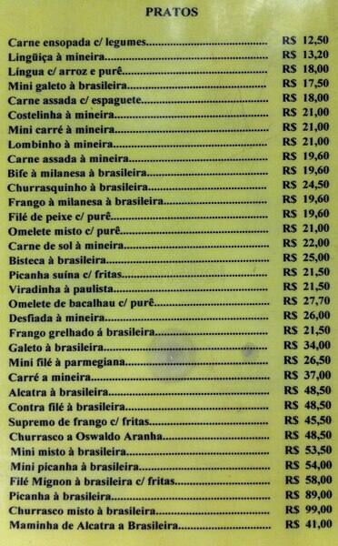 Bar do Bigode cardápio