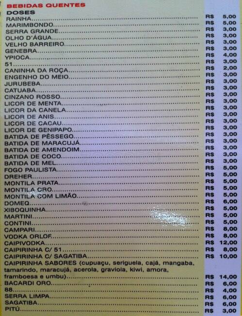 Flor do Nordeste cardápio