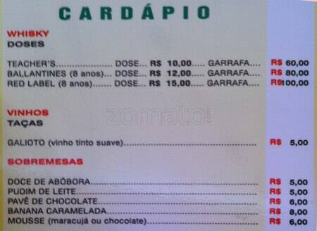 Flor do Nordeste cardápio