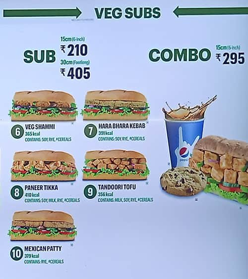 Subway deals menu uk