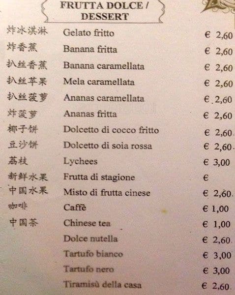 Menu di Ristorante Cinese & Giapponese Nazionale 