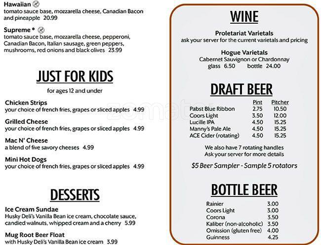 Carta de Highstrike Grill