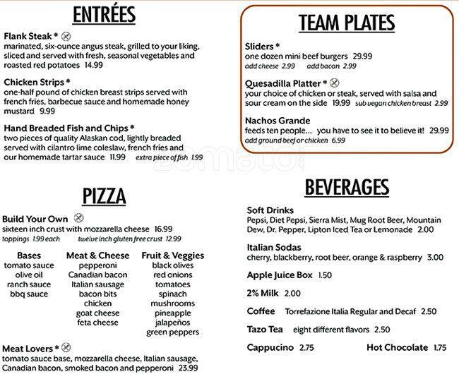 Carta de Highstrike Grill