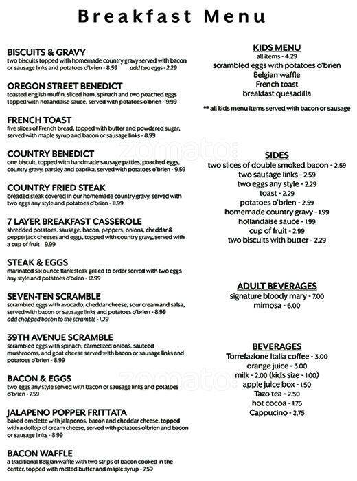Carta de Highstrike Grill