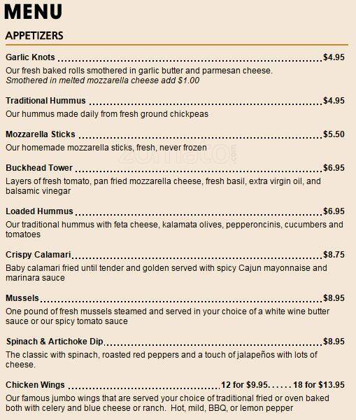 Buckhead Pizza Co. Menu, Menu for Buckhead Pizza Co., Buckhead, Atlanta Urbanspoon/Zomato