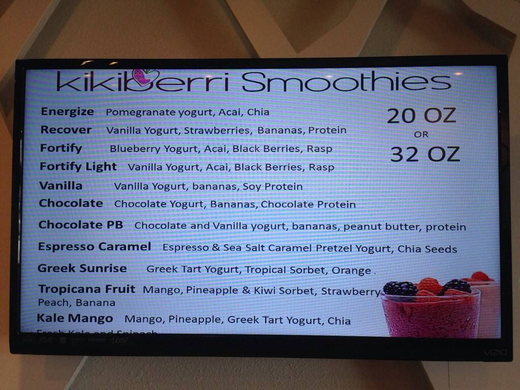 Kikiberri Frozen Yogurt Menu, Menu for Kikiberri Frozen Yogurt