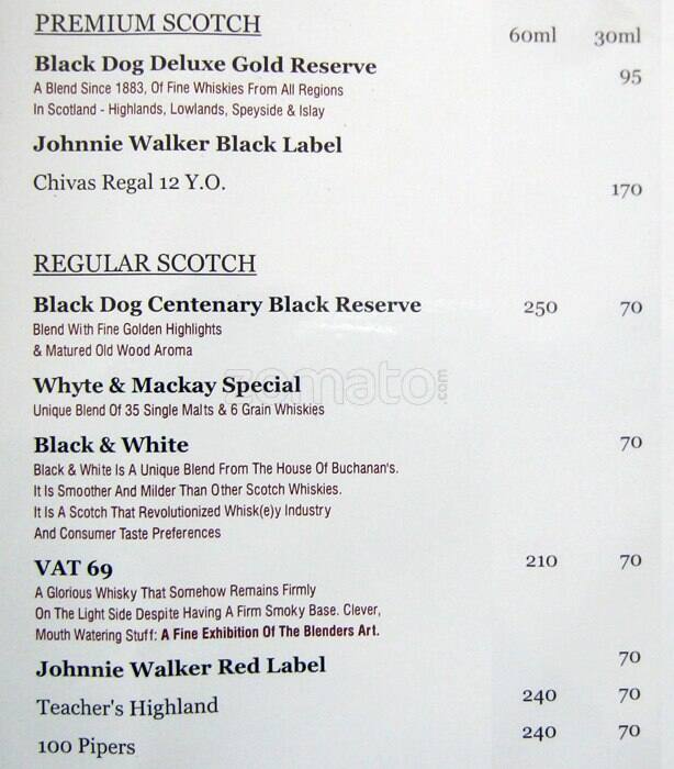Kartik Resto-Bar menu