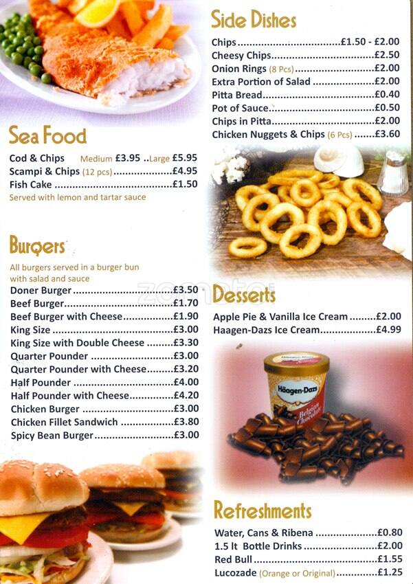 Menu at Harvest Golden Grill, Croydon, 38 Surrey St