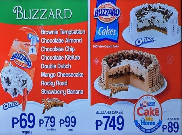 Dairy Queen Menu Prices Cakes 