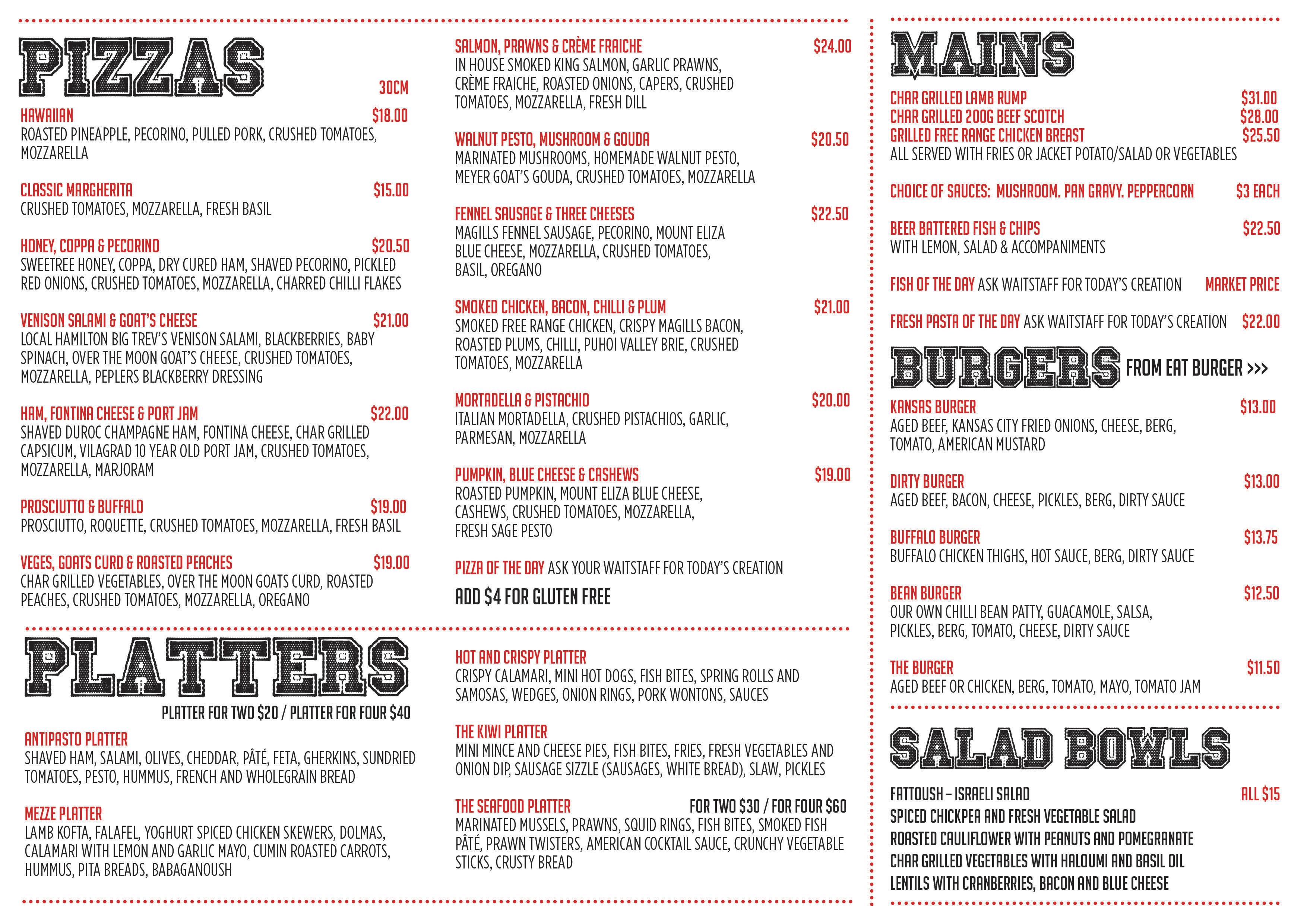 Zone Sports Bar Menu, Menu untuk Zone Sports Bar, Hamilton Central, Hamilton Menumania/Zomato