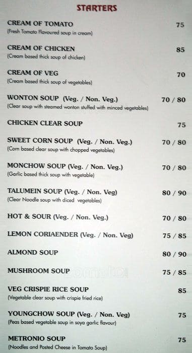 Las Vegas II menu
