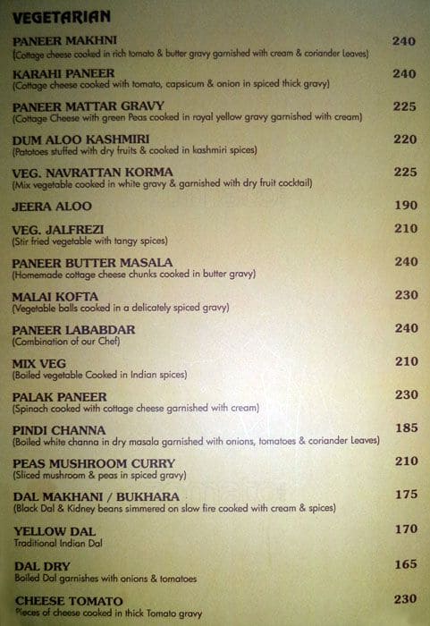 Las Vegas II menu