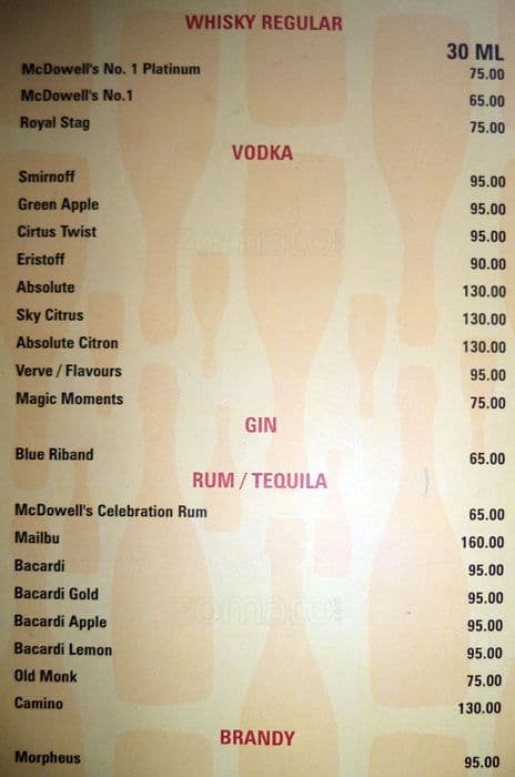 Las Vegas II menu