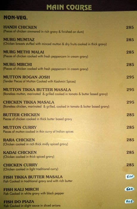 Las Vegas II menu
