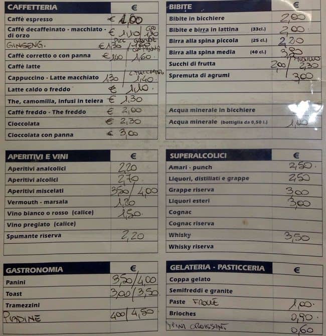 Menu di Cleá Caffetteria 