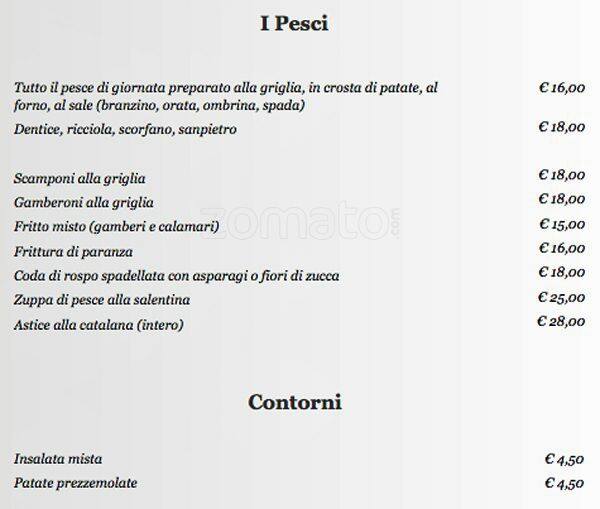 Menu di Osteria il Riccio Di Mare 
