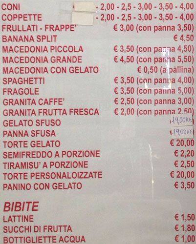 Menu di Osè 