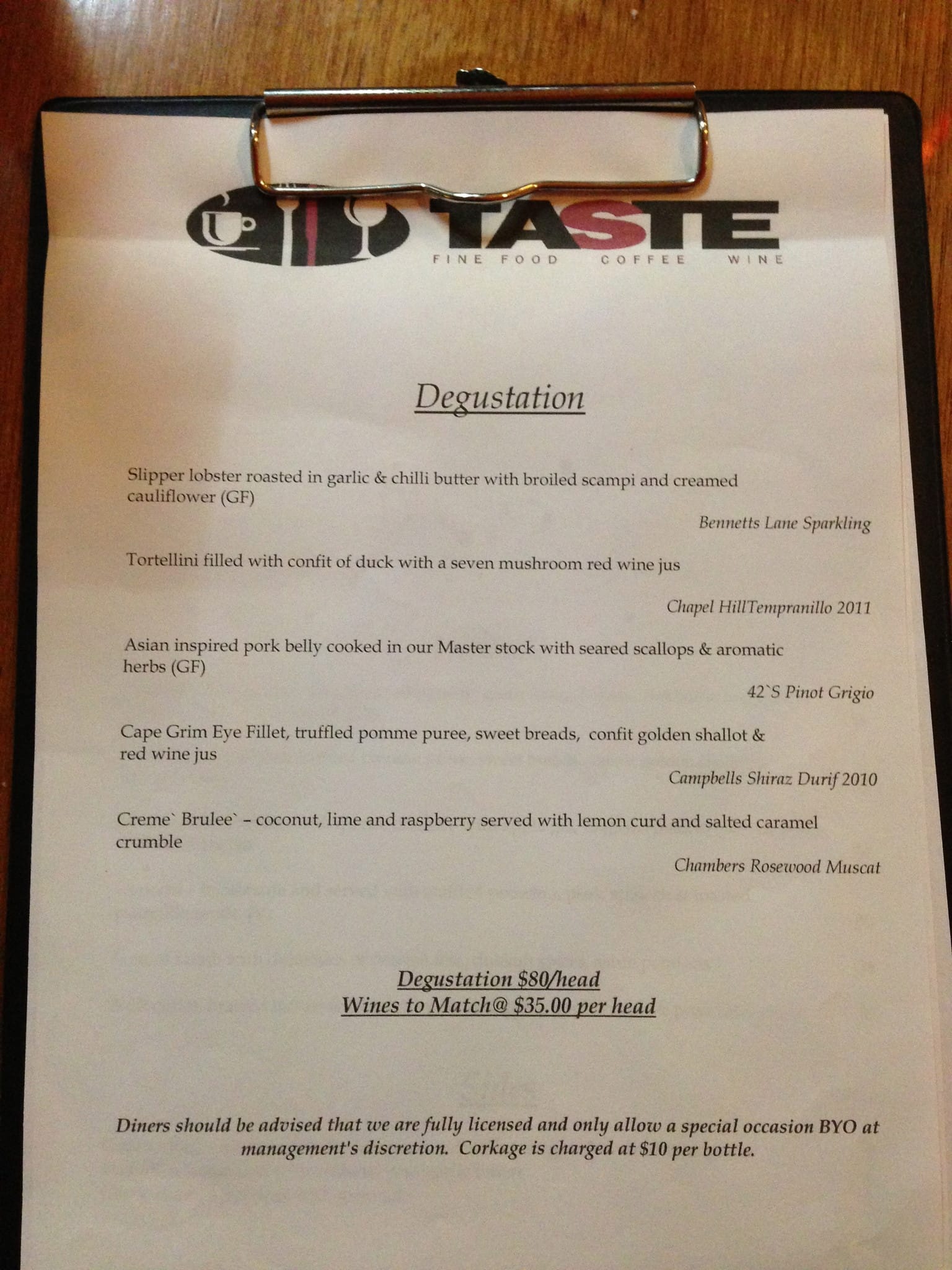 Rutherglen Brewery menu