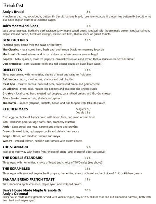 Jak's Kitchen Menu, Menu for Jak's Kitchen, Centretown, Ottawa ...