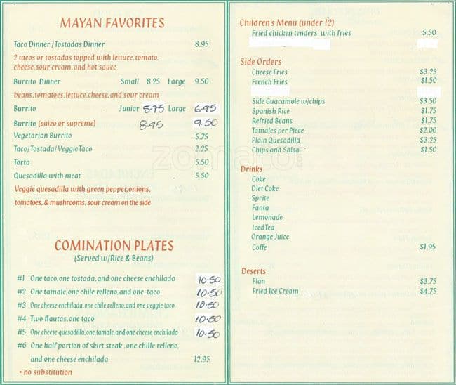 Online Menu of Mayan Palace Restaurant, Orland Park, Illinois, 60462 Zmenu