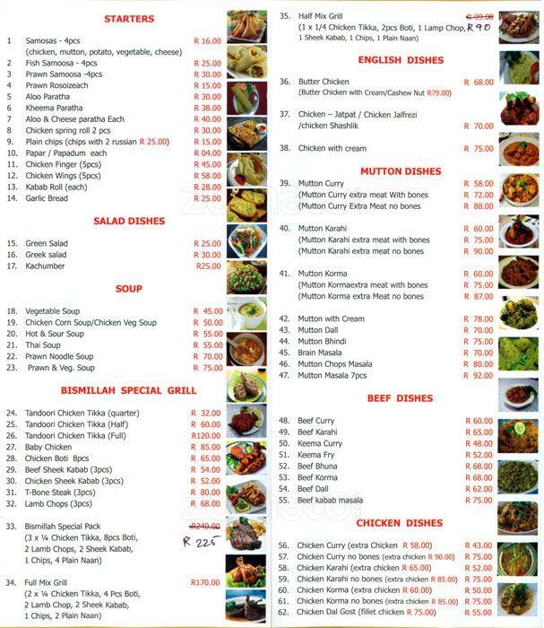 Pizzaghetti Lenasia Menu