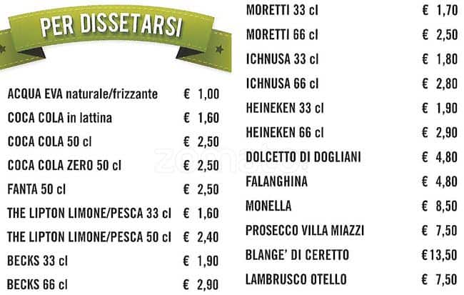 Menu di Girarrosti Santa Rita 