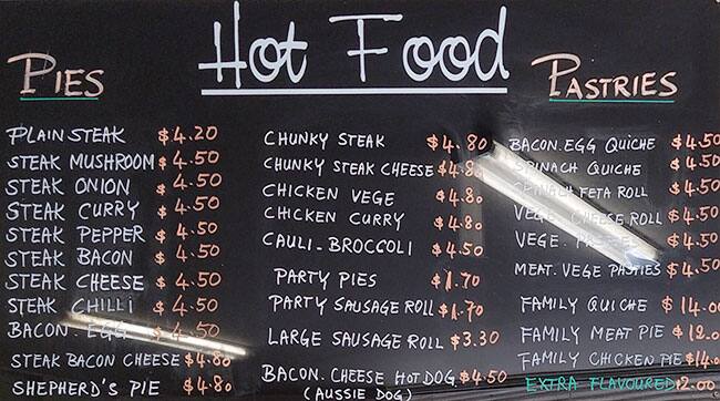 Menu at Seaford Hot Bread restaurant, Seaford