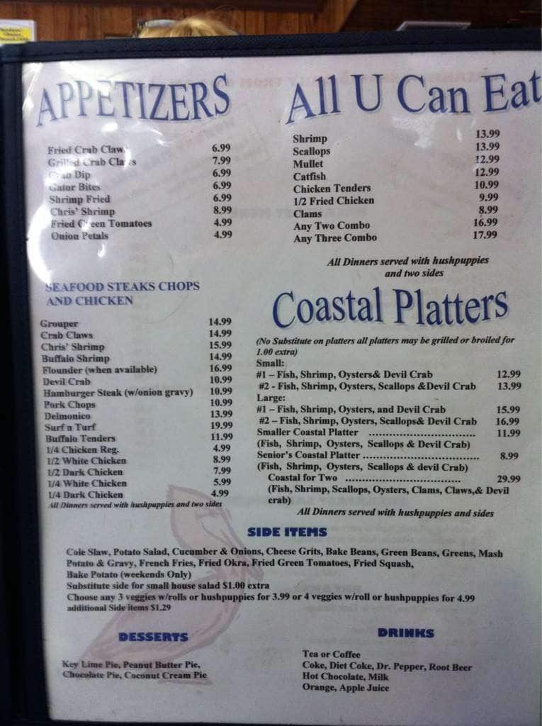 coastal flats gluten free menu