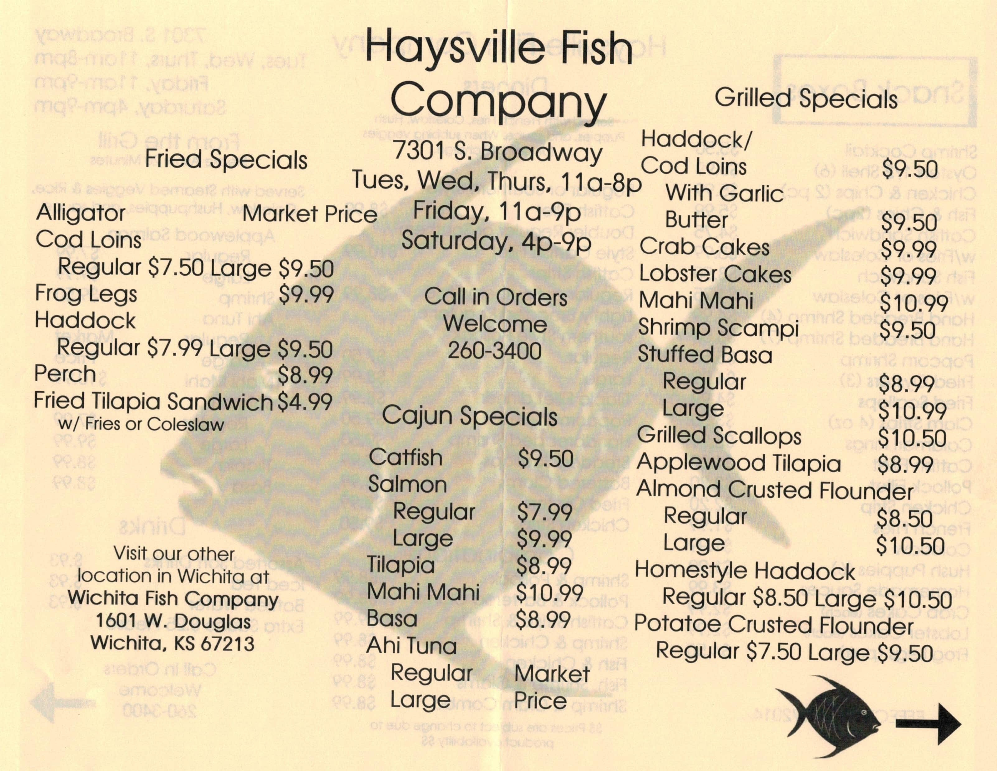 wichita fish company menu