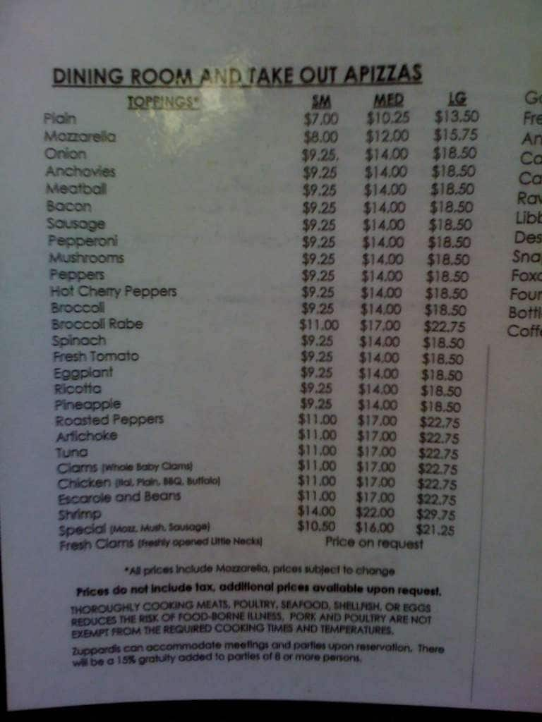 Zuppardi's Apizza Menu, Menu for Zuppardi's Apizza, West Haven, New ...