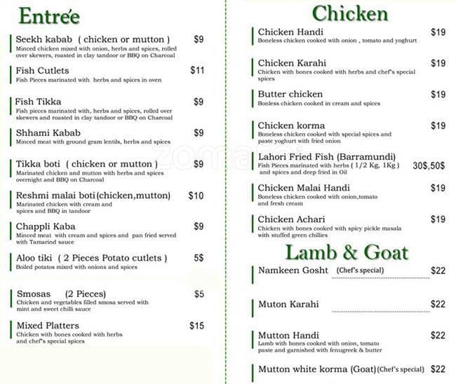Menu at Mustard Restaurant, Perth, 382384 Fitzgerald Street