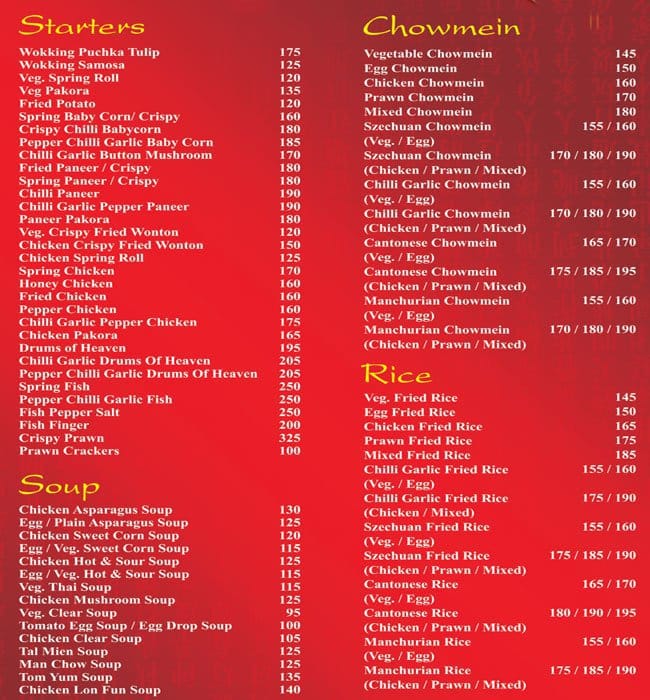 Wok King Menu, Menu for Wok King, Hatibagan, Kolkata - Zomato